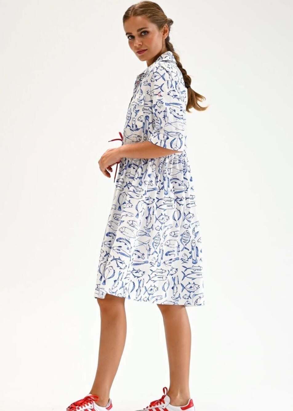 Marina Dress Mini – Fish Print – Size 8 - Picture 2 of 16